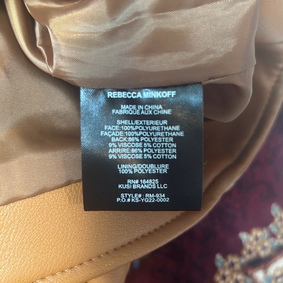 LAST CHANCE! NWT Brown Rebecca Minkoff Vegan Leather Jacket Size Large - Picture 6 of 6